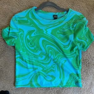 Y2K Marble Crop Top wild Fable